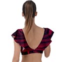 Rose Maroon Plunge Frill Sleeve Bikini Top View2