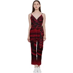 Rose Maroon V-neck Camisole Jumpsuit by nateshop