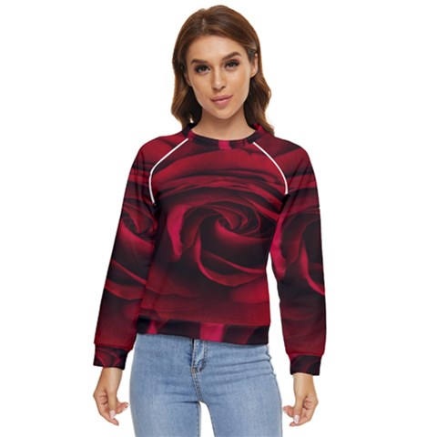 Rose Maroon Women s Long Sleeve Raglan T-shirt by nateshop