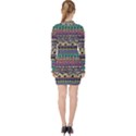 Aztec Design V-neck Bodycon Long Sleeve Dress View2