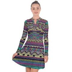 Aztec Design Long Sleeve Panel Dress