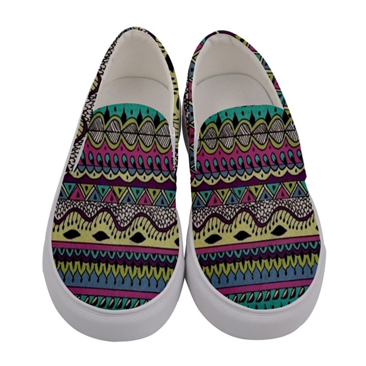 Aztec Design Women s Canvas Slip Ons