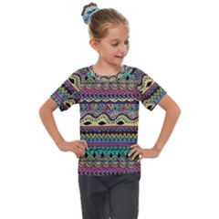 Aztec Design Kids  Mesh Piece T-shirt