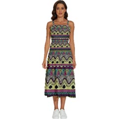 Aztec Design Sleeveless Shoulder Straps Boho Dress by nateshop