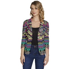 Aztec Design Women s One-button 3/4 Sleeve Short Jacket by nateshop