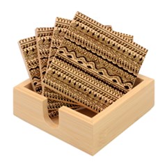 Aztec Design Bamboo Coaster Set