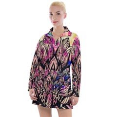 Aztec Flower Galaxy Women s Long Sleeve Casual Dress by nateshop