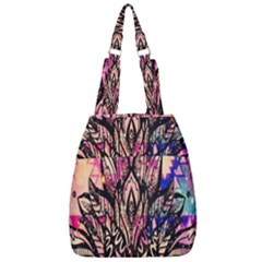 Aztec Flower Galaxy Center Zip Backpack by nateshop