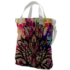 Aztec Flower Galaxy Canvas Messenger Bag by nateshop