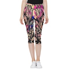 Aztec Flower Galaxy Inside Out Lightweight Velour Capri Leggings  by nateshop