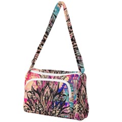 Aztec Flower Galaxy Front Pocket Crossbody Bag by nateshop