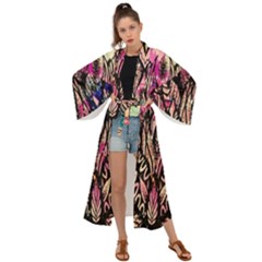 Aztec Flower Galaxy Maxi Kimono