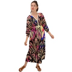 Aztec Flower Galaxy Grecian Style  Maxi Dress by nateshop