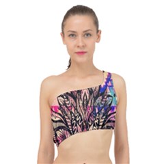 Aztec Flower Galaxy Spliced Up Bikini Top  by nateshop