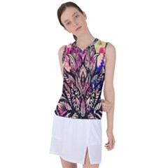 Aztec Flower Galaxy Women s Sleeveless Sports Top by nateshop