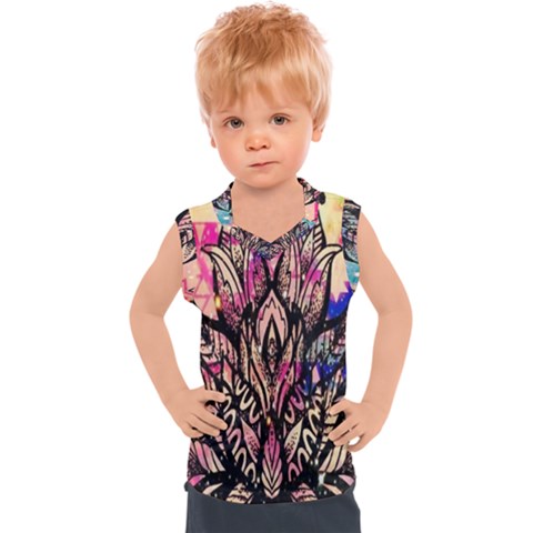 Aztec Flower Galaxy Kids  Sport Tank Top by nateshop