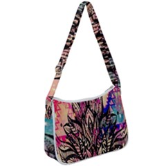 Aztec Flower Galaxy Zip Up Shoulder Bag by nateshop