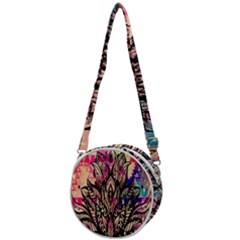 Aztec Flower Galaxy Crossbody Circle Bag by nateshop