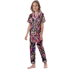 Aztec Flower Galaxy Kids  Satin Short Sleeve Pajamas Set by nateshop