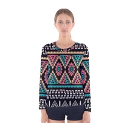 Aztec Wallpaper Women s Long Sleeve T-shirt