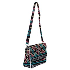 Aztec Wallpaper Shoulder Bag With Back Zipper by nateshop