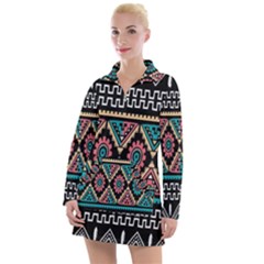 Aztec Wallpaper Women s Long Sleeve Casual Dress