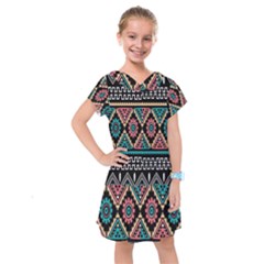 Aztec Wallpaper Kids  Drop Waist Dress by nateshop