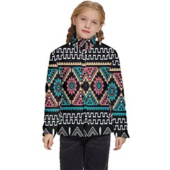 Aztec Wallpaper Kids  Puffer Bubble Jacket Coat