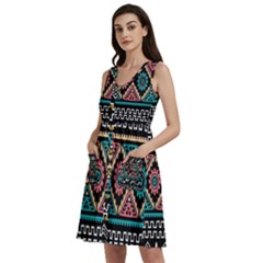 Aztec Wallpaper Sleeveless Dress With Pocket