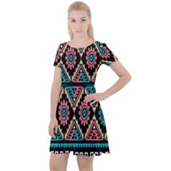 Aztec Wallpaper Cap Sleeve Velour Dress  by nateshop