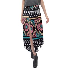 Aztec Wallpaper Velour Split Maxi Skirt by nateshop