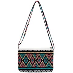 Aztec Wallpaper Double Gusset Crossbody Bag by nateshop