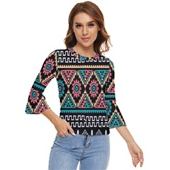 Aztec Wallpaper Bell Sleeve Top