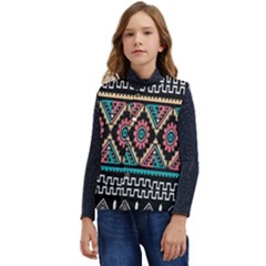 Aztec Wallpaper Kid s Button Up Puffer Vest	