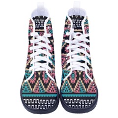 Aztec Wallpaper Men s High-top Canvas Sneakers