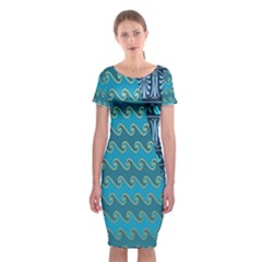 Aztec, Batik Classic Short Sleeve Midi Dress by nateshop