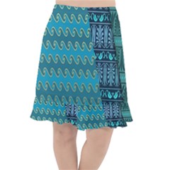 Aztec, Batik Fishtail Chiffon Skirt by nateshop