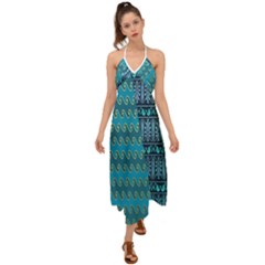 Aztec, Batik Halter Tie Back Dress 