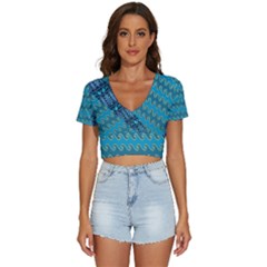 Aztec, Batik V-neck Crop Top by nateshop