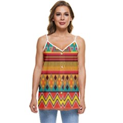 Aztec Casual Spaghetti Strap Chiffon Top by nateshop