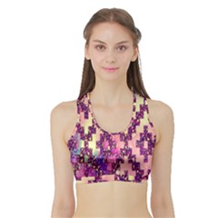 Cute Glitter Aztec Design Sports Bra With Border by nateshop