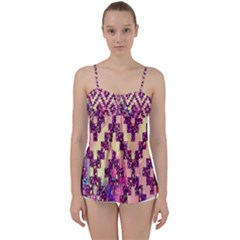 Cute Glitter Aztec Design Babydoll Tankini Top by nateshop