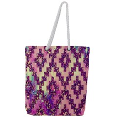 Cute Glitter Aztec Design Full Print Rope Handle Tote (large) by nateshop