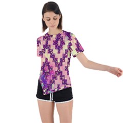 Cute Glitter Aztec Design Asymmetrical Short Sleeve Sports T-shirt by nateshop