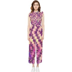 Cute Glitter Aztec Design Women s Frill Top Chiffon Jumpsuit by nateshop