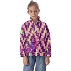 Cute Glitter Aztec Design Kids  Half Zip Hoodie