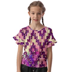 Cute Glitter Aztec Design Kids  Cut Out Flutter Sleeves by nateshop