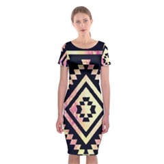 Cute Neon Aztec Galaxy Classic Short Sleeve Midi Dress by nateshop