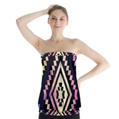 Cute Neon Aztec Galaxy Strapless Top by nateshop