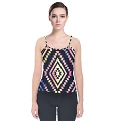 Cute Neon Aztec Galaxy Velvet Spaghetti Strap Top by nateshop